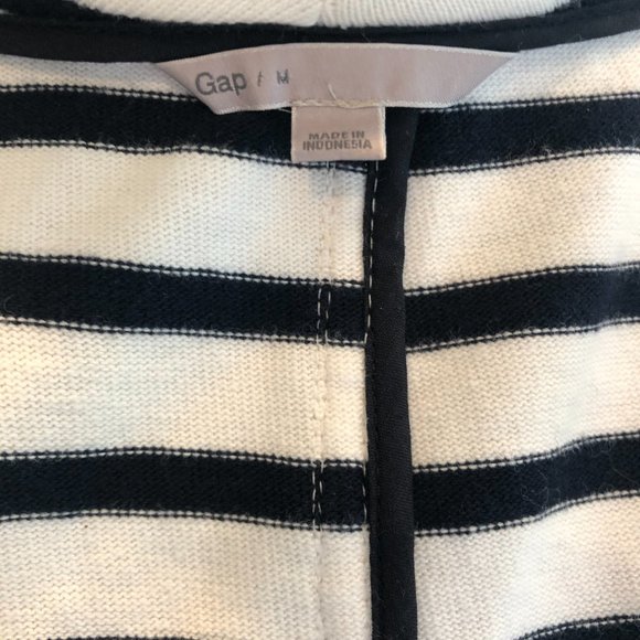 Gap Striped Cotton Moto Knit Jacket, Size M - Picture 7 of 9